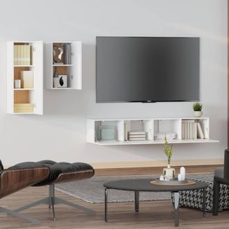 Berkfield Home Classic 4 Piece TV Cabinet Set White Engineered Wood