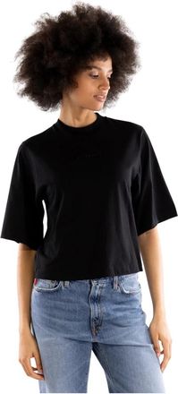 Pinko T-shirt Crop - Dames - T-shirts - Zwart - L - Katoen - Tops