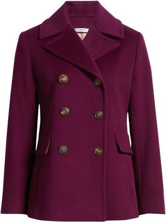 Fleurette Ali Wool Peacoat in Aubergine at Nordstrom, Size 12P