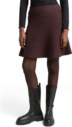 Tom Tailor Denim Minirock TOM TAILOR DENIM, Damen, Gr. XS, soft chocolate braun melange, Strick, Obermaterial: 52% Viskose, 27% Polyester, 21% Polyamid, meliert, A-Lin