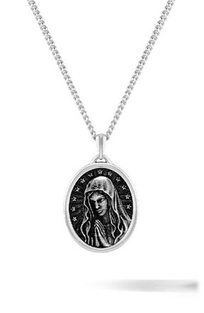 Vincero Mens Virgin Mary Pendant Necklace in Silver at Nordstrom, Size 21