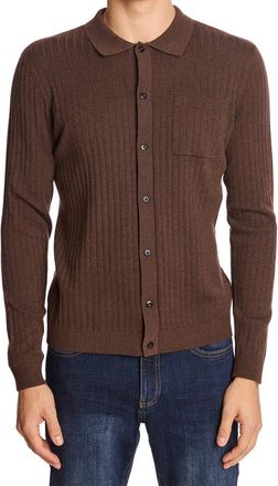 Paisley & Gray Full Placket Wool-Blend Polo Shirt