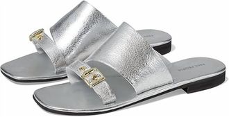 Free People Womens Mila Minimal Flat Sandal In Silver