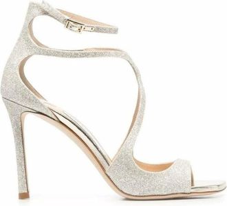 Jimmy Choo London Sandalen met hoge hakken - Dames - Sandalen met hakken - Wit - 39 1/2 EU - Schoenen