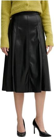Benetton A-lijn rok tot halverwege de kuit - Dames - Rokken - Zwart - Maat: XS Leer