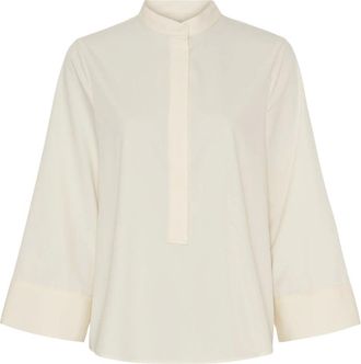 BTF-CPH Btfcph - Bamboe Blouse - Dames - Blouses & Shirts - Beige - Maat: L Zijde