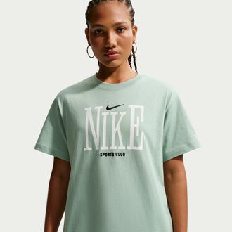 Nike Womens Nike Sportswear Classic Oversized T-Shirt in Green | IR7888-006
