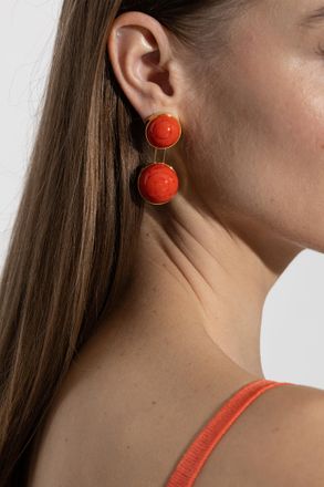 Alaia Earrings With Ball-shaped Pendants, Womens, Red