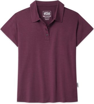 Stio | Womens Alpin Lightweight Merino Polo Shirt Short Sleeve, Size Extra Small in Aubergine | Wool
