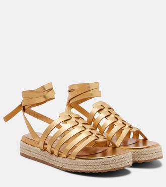 Gianvito Rossi Leather espadrille sandals
