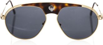 Frankie Morello Sleek Shield Sunglasses with Metallic Mens Accents