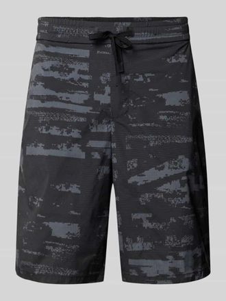 HUGO BOSS Regular Fit Shorts mit Allover-Muster Modell Globe AOP in Black, Gr&ouml;&szlig;e 46