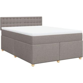 vidaXL Vidaxl - Cama Box Spring Con Colch&oacute;n Tela Gris Taupe 140x190 Cm