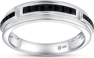 LuvMyJewelry Rei 0.7CT Princess Cut Black Spinel Ring 925 Silver