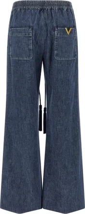 Valentino Garavani Womens Blue Cotton Flared Jeans Clothing