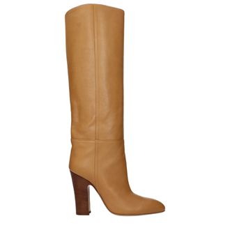 PARIS TEXAS Brown Leather High Heel Womens Boots