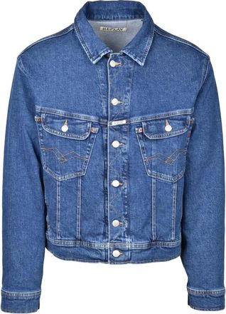 Replay Denim jas met knoopsluiting - Heren - Spijkerjassen - Blauw - XL - Denim - Jassen