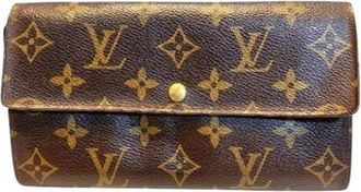 Louis Vuitton Pre-owned Monogram Long Wallet (Bi-fold) - Dames - Vintage Accessoires - Bruin - ONE Size - Vintage