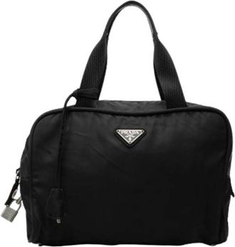 Prada Pre-owned Handbags, female, Black, Size: ONE SIZE Pre-owned Nylon Handbag