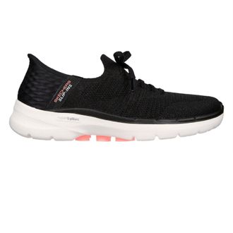 Skechers Go Walk 6 instapschoenen voor dames (Zwart/Hot-roze)