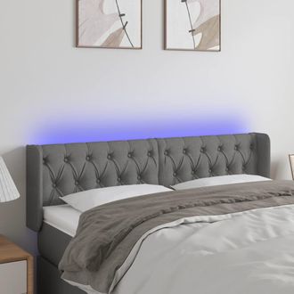 vidaXL Cabecero Con Led De Tela Gris Oscuro 163x16x78/88 Cm Vidaxl