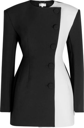 Ronny Kobo button colour-block mini dress - Black