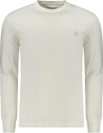 Timberland T-shirt met lange mouwen en geborduurde boom - Heren - Longsleeves - Wit - XL - Katoen - Tops