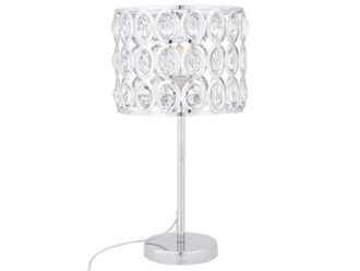 Beliani L&aacute;mpara de mesa cristal plateado