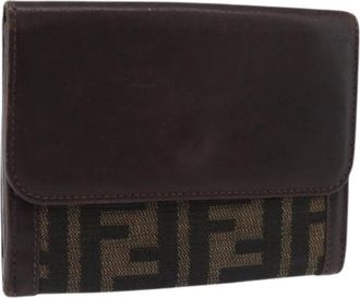 Fendi Pre-owned Wallets, female, Brown, Size: ONE SIZE Pre-owned Zucca Canvas Bifold Wallet