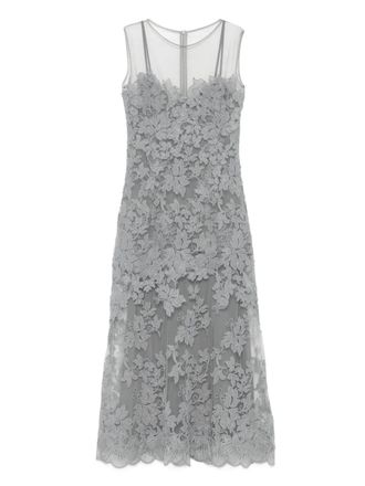Ermanno Scervino floral-lace dress - women - Polyamide - 42 - Grey