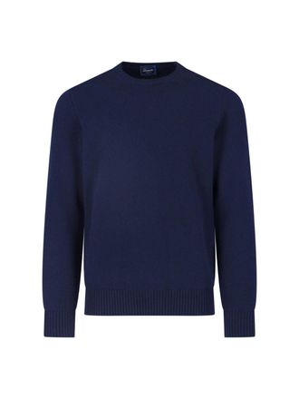 Drumohr Blue Cashmere Crewneck Sweater
