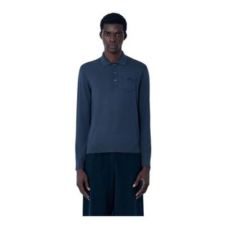 Lacoste Round-neck Knitwear, male, Blue, Size: S Wool Polo Sweater