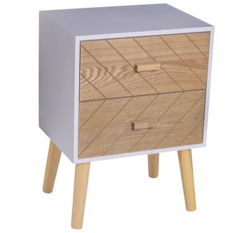 TJ Hughes Nordic Style 2 Drawers Side Cabinet,55.5H cm - TJ Hughes Natural