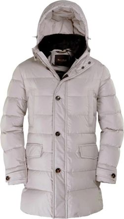 Moorer Gewatteerde ganzendonsjas met bontafwerking - Heren - Winterjassen - Beige - 2XL - Polyester - Jassen