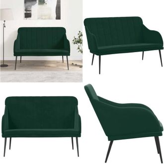 vidaXL Panca Verde Scuro 110x76x80 cm in Velluto - Seduta in velluto - Panca in metallo