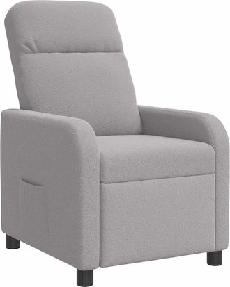 vidaXL Recliner Gris Claro Boucl&eacute; Vidaxl