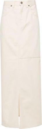 Axel Arigato Casual Beige Katoenen Rok - Dames - Maxi Rokken - Beige - S - Katoen - Rokken