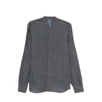 Barba Casual Shirts, male, Gray, Size: 4XL Grandad Collar Shirt