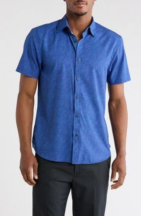 ConStruct Short Sleeve Woven Shirt in Navy at Nordstrom Rack, Size Xx-Large