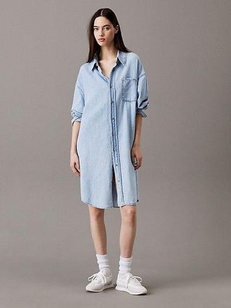 Calvin Klein Vestido camisero denim holgado
