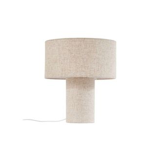Lindby L&aacute;mpara de mesa de textura, tela, tejido, seda blanco