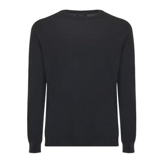 Zanone Round-neck Knitwear, male, Black, Size: 3XL Black Sweaters Giro