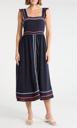 Ellen Tracy Rickrack Detail Dress in Navy Multi at Nordstrom Rack, Size X-Large