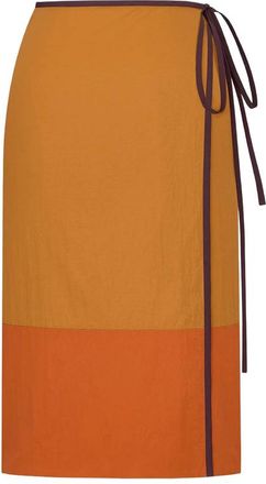 Saint Laurent Tie-detail Colour-block Skirt