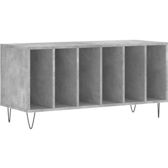 vidaXL Record Cabinet Concrete Grey 100x38x48 cm Engineered Wood Vidaxl