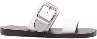 Chlo&eacute; Rebecca slides - women - Calf Suede/Calf Leather/Calf Leather/Calf Leather - 36.5 - White