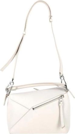 Loewe Pre-owned Puzzle Small Bag - Dames - Vintage Handtas - Wit - ONE Size - Katoen - Vintage