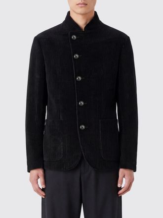 Emporio Armani Asymmetrical Velvet Jacket with High Neck