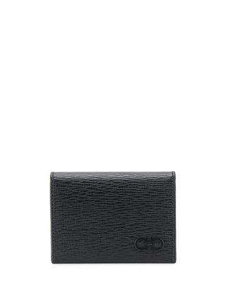 Ferragamo Pasjeshouder met textuur - Zwart
