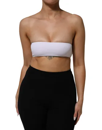 Dolce & Gabbana Womens White Nylon Blend Bandeau Strapless Tube Top